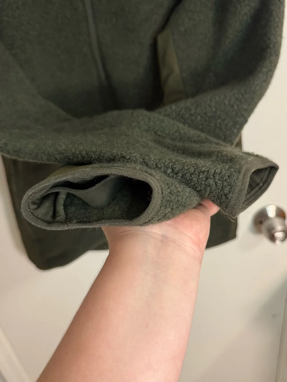 Lululemon Tundra Trek 1/2 Zip Heathered Dark Olive Men’s Size L Active Wool Cozy